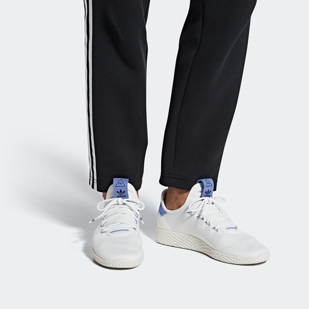 Pharrell Williams x adidas originals Tennis Hu shock absorption and wear-resistant low-top tennis shoes for men and women the same style white and blue