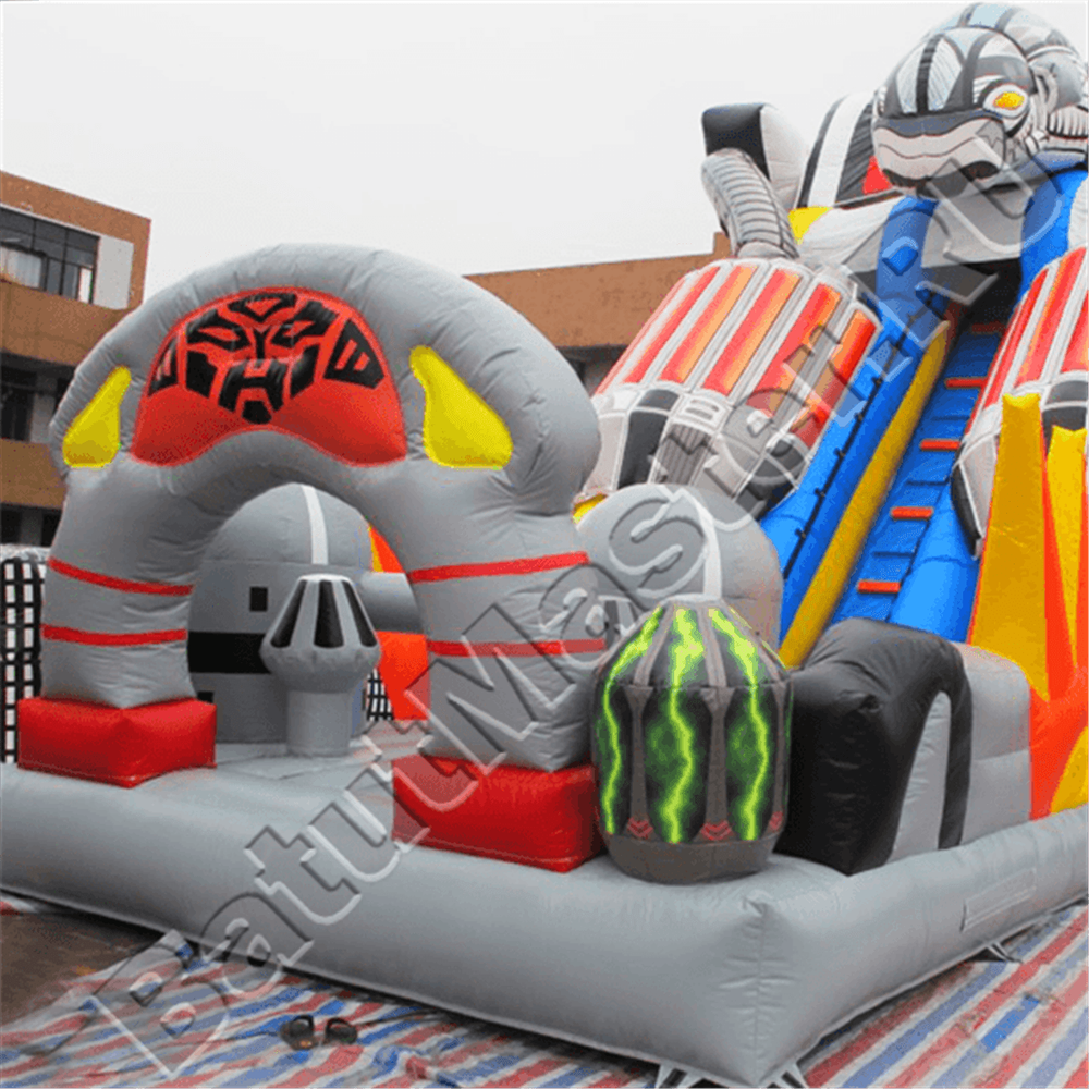 Коммерческий надувной батут-горка "Робот" 15*8*10 м