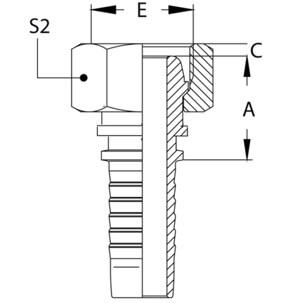 Фитинг DN 32 DK (Г) 48x1.5 накидная гайка S55