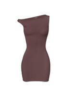 chocolate asymmetric dress