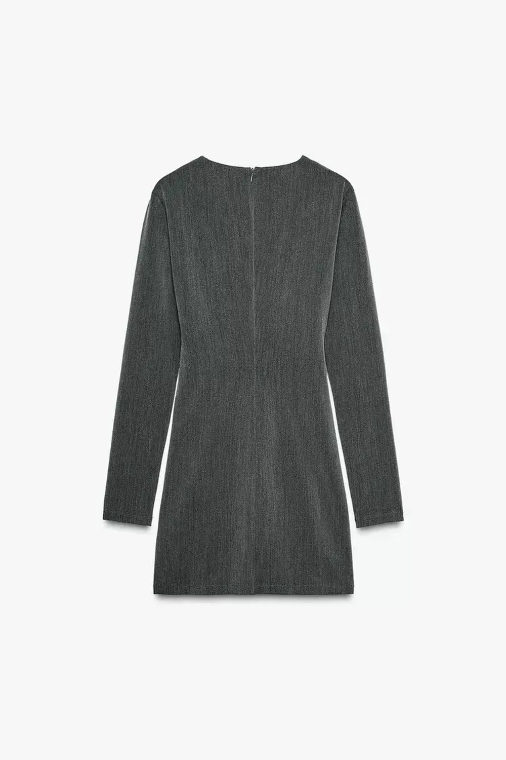 ZARA ПЛАТЬЕ С ВЫРЕЗАМИ И ХЛЯСТИКОМ, СЕРЫЙ