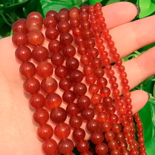 Сердолик бусины шарик 4/6/8/10/12/14 мм, на нитке 38 см