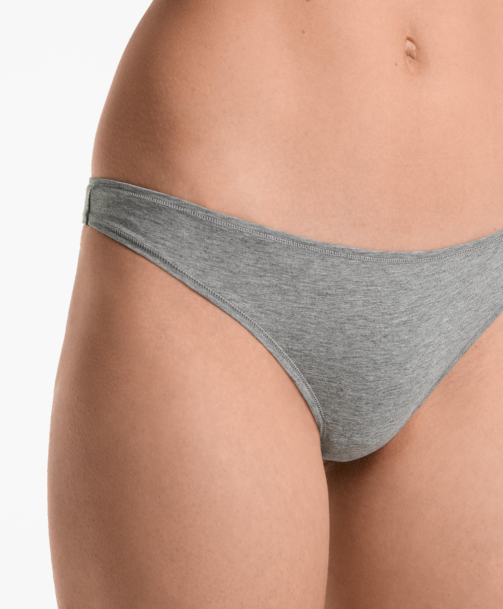 OYSHO Набор из 5 пар трусов-бразильяно из хлопковой смеси, черный