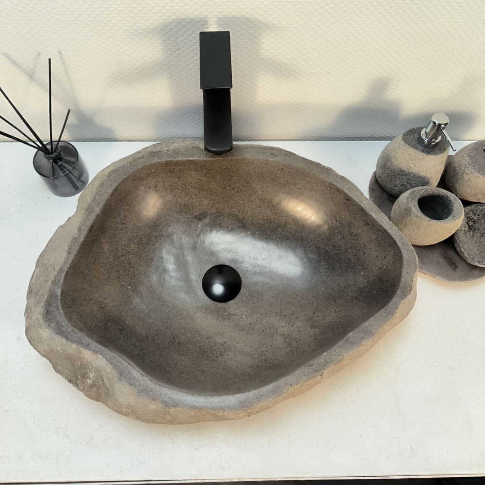 Раковина из речного камня RS62000 (57*44*15)