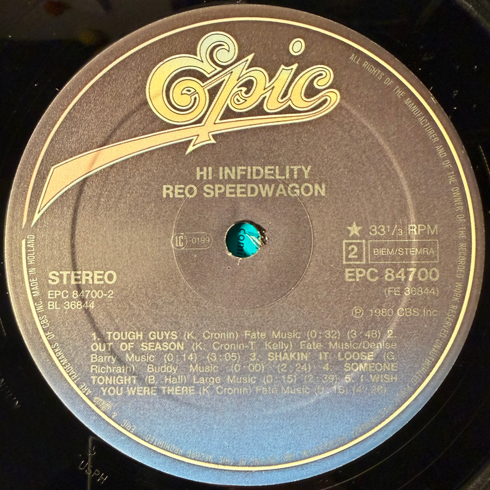 REO Speedwagon ‎– Hi Infidelity (Европа 1980г.)