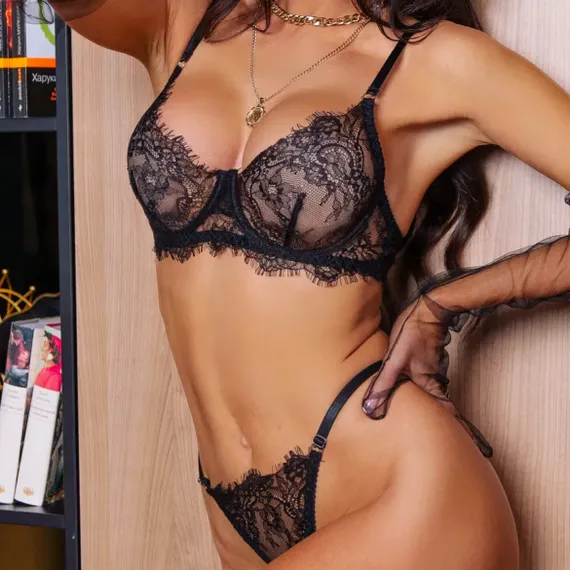 Кружево реснички черное (24*300 см)