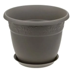 Кашпо РЯБИНА D400мм, 22л с поддоном французcкий серый