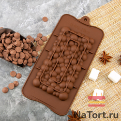 Форма силиконовая для шоколада «Плитка пузыри»