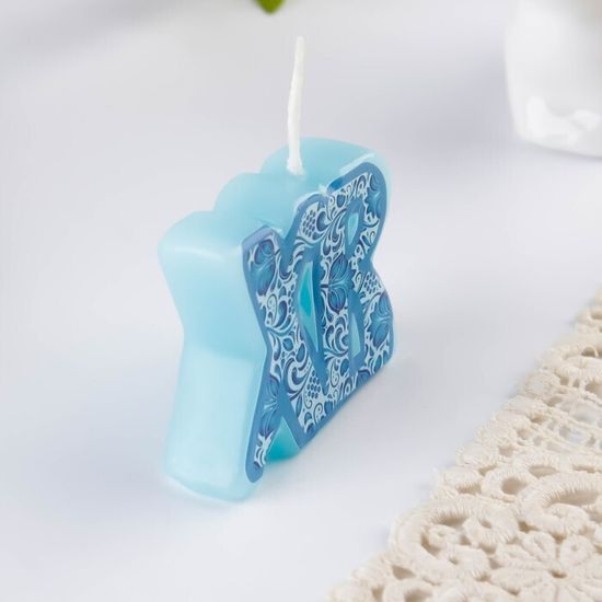 Свеча фигурная "ХВ" (Орнамент), 5.7 * 4.8 см