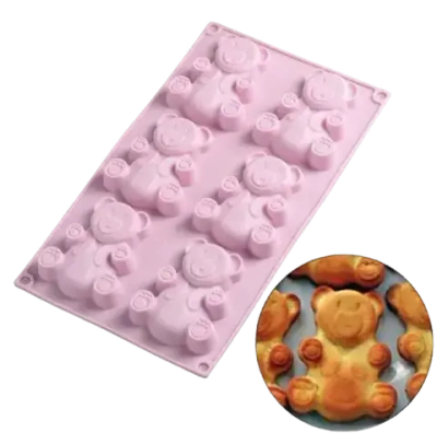 Форма для выпечки Доляна «Мишка», 28,5×17 см, 6 ячеек (8,5×6 см), цвет МИКС