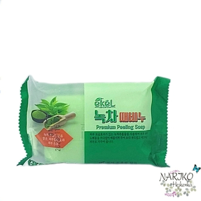 Мыло-скраб для лица и тела Зелёный чай EKEL Premium Peeling Soap Green Tea, 150 гр.