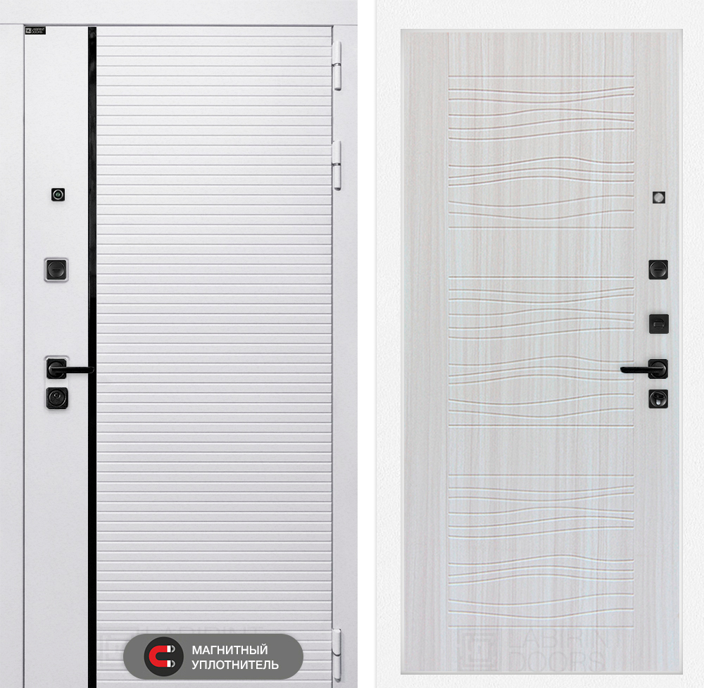 Дверь входная Лабиринт ROYAL 06 Сандал белый металлическая