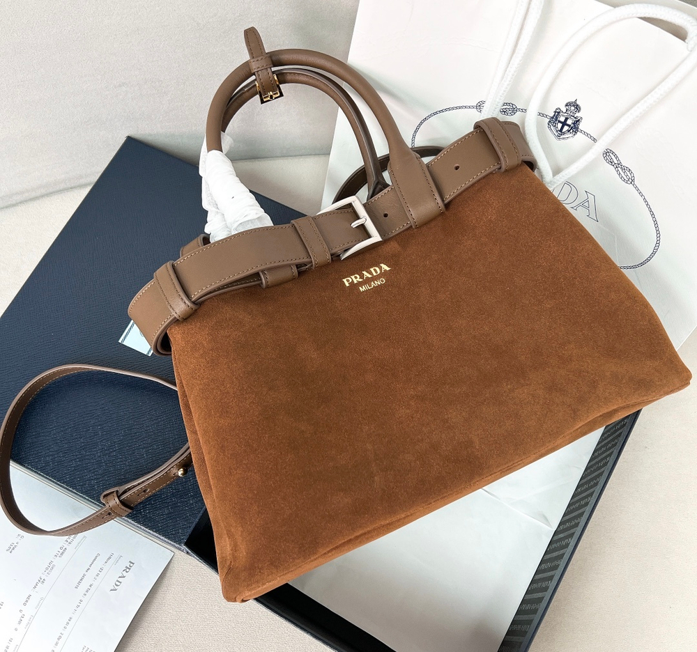 Prada Buckle Bag With Belt 32 cm