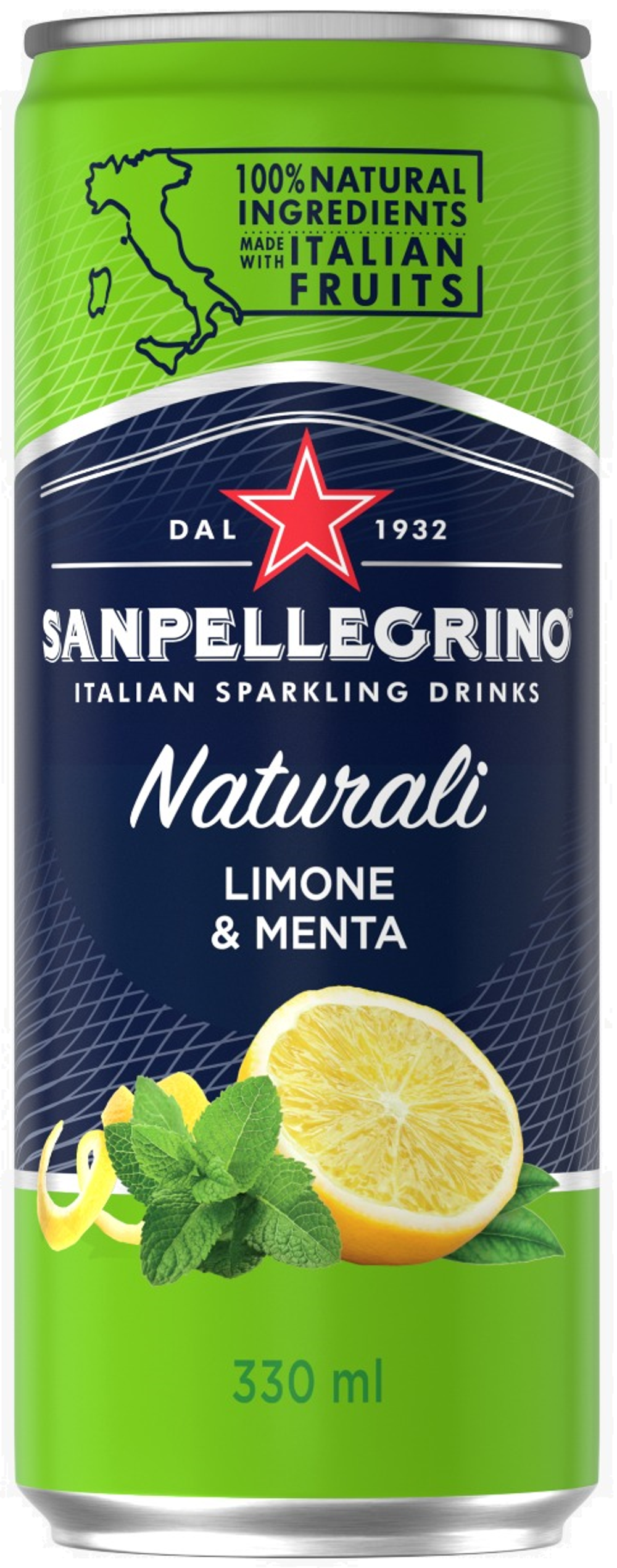 San Pellegrino Limone Menta, in can 0,33 л.