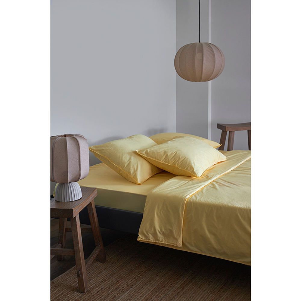 Набор наволочек из стираного перкаля светло-желтого цвета из коллекции essential, 70х70 см