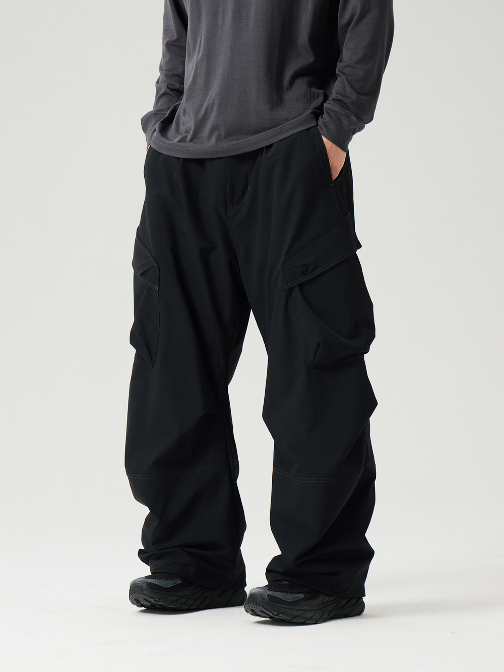 Брюки Nothomme Blue Plaid Fleece-Lined Wide-Leg Cargo Pants
