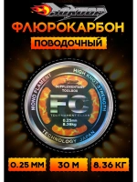 Флюрокарбоновая леска для поводков Сокуда FC 0.25 мм