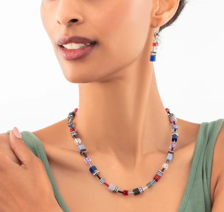 Серьги Coeur de Lion Red-blue-lilac 2838/20-0330