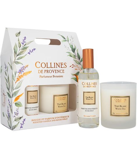 White Tea, подарочный набор спрей и свеча Les naturelles collection, Collines de Рrovencе