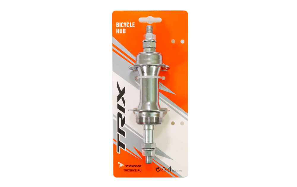 Втулка задняя TRIX сталь V-brake трещотка гайки, 36H ось 3/8''х135x175мм, серебристая, инд.упак.
