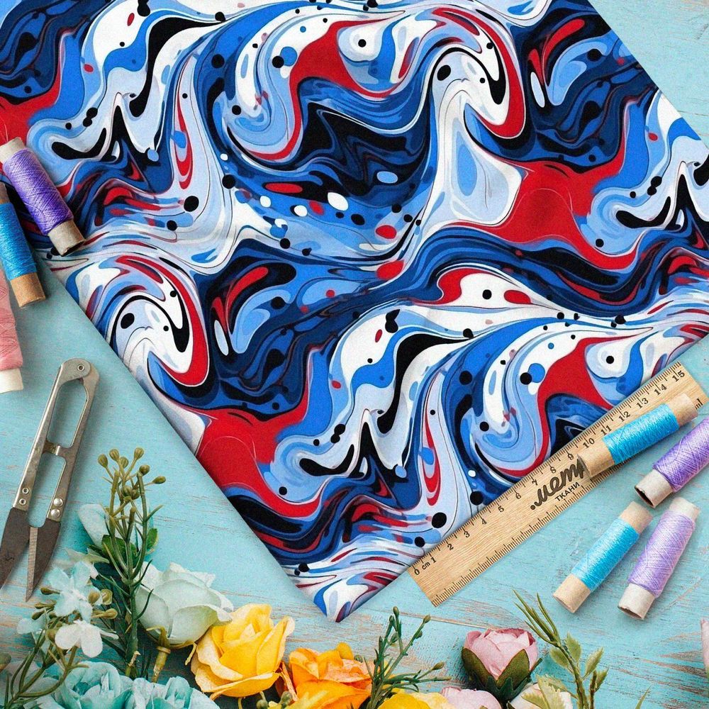 Ткань премиум бифлекс космические пятна