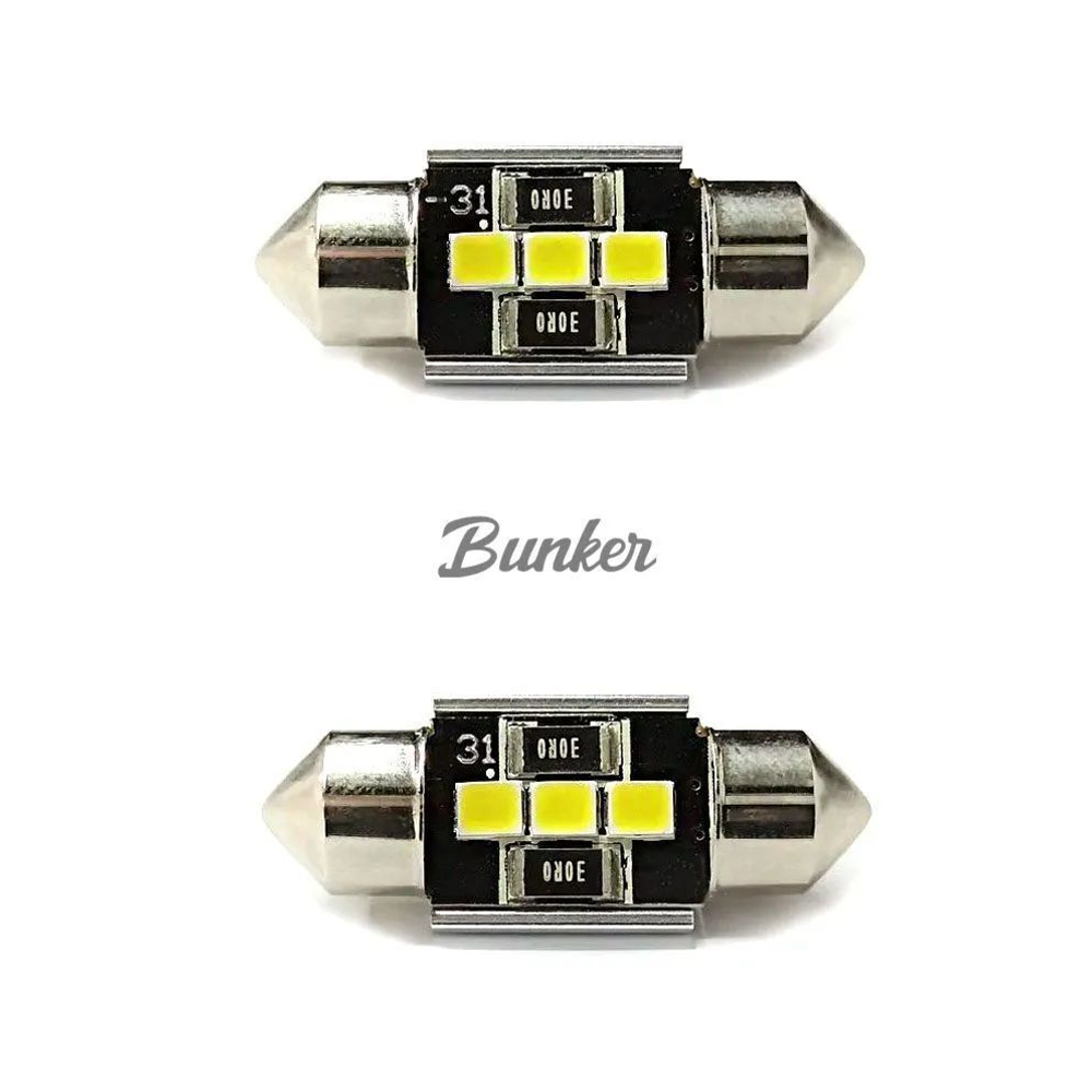 Светодиодная автомобильная LED лампа TaKiMi SJ-2835-3SMD 31mm,Белый,Не полярная,12V