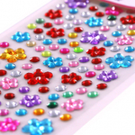 Наклейки-стразы Alingar, акриловые, "Цветочки", стразы-цветочки крупные и средние, пакет с европодвесом