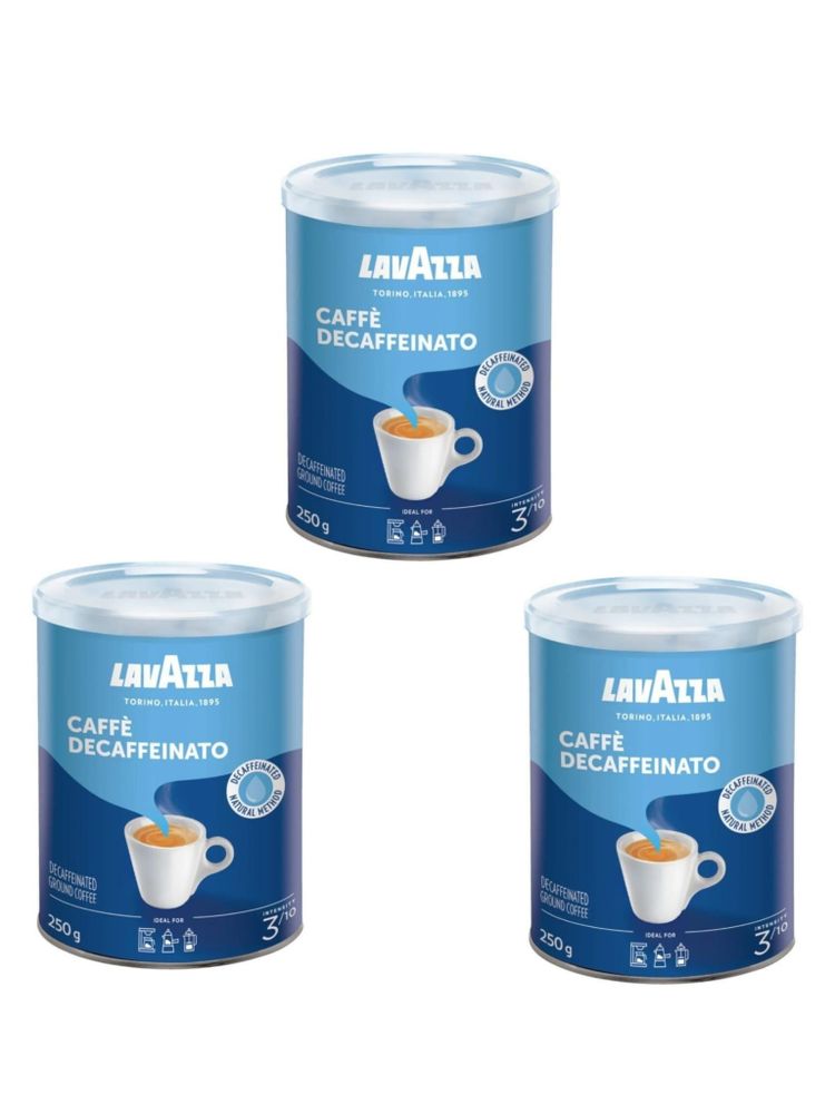 Кофе молотый Lavazza Caffe Decaffeinato банка 250 г 3 шт
