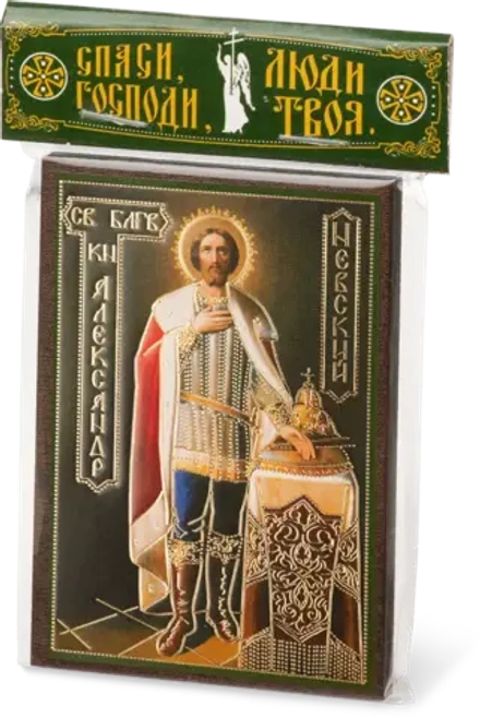 Икона "Александр Невский" (ростовой), 6х9 на МДФ-6