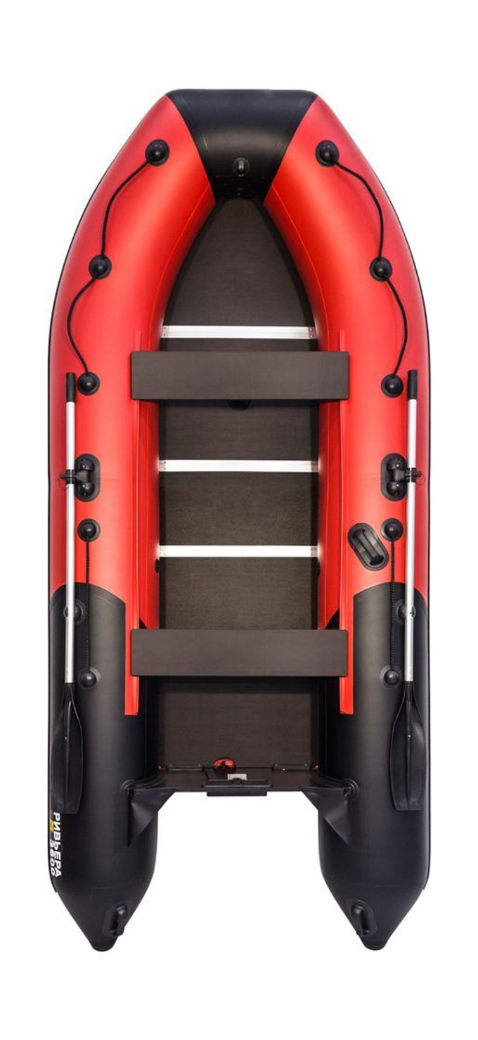 Надувная лодка ПВХ, Ривьера Компакт 3600 НДНД Комби, красный/черный