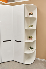 Стеллаж Стокгольм белый/белый глянец 540