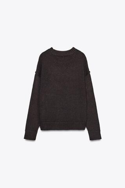 ZARA БАЗОВЫЙ СВИТЕР, КОРИЧНЕВЫЙ
