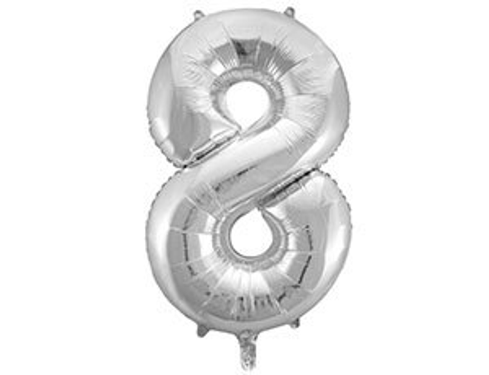 Шар фольга 26" "Цифры" 0 - 9 (66 см) серебро