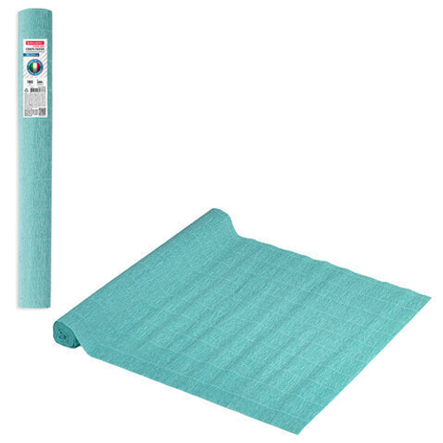 Бумага гофрированная (ИТАЛИЯ) 180 г/м2, лазурная (17e3), 50х250 см, BRAUBERG FIORE, 112627 И