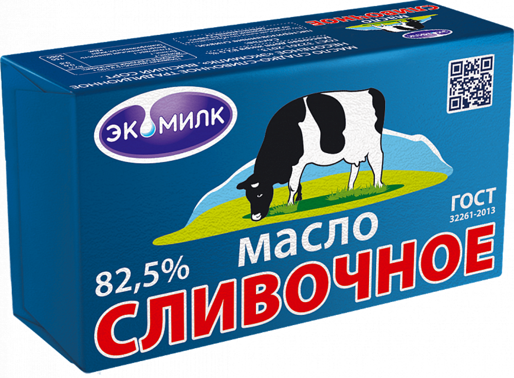 Масло сливочное традиционное &quot;Экомилк&quot; с коровкой 82,5%-330 гр