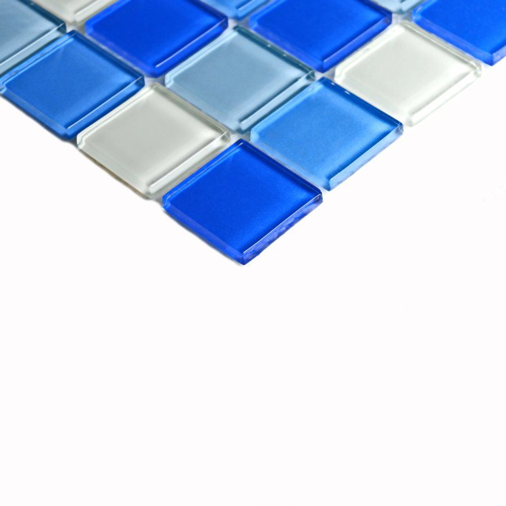 Мозаика стеклянная Blue wave-2/Голубая волна-2 (25х25) 300х300х4 мм (шт)