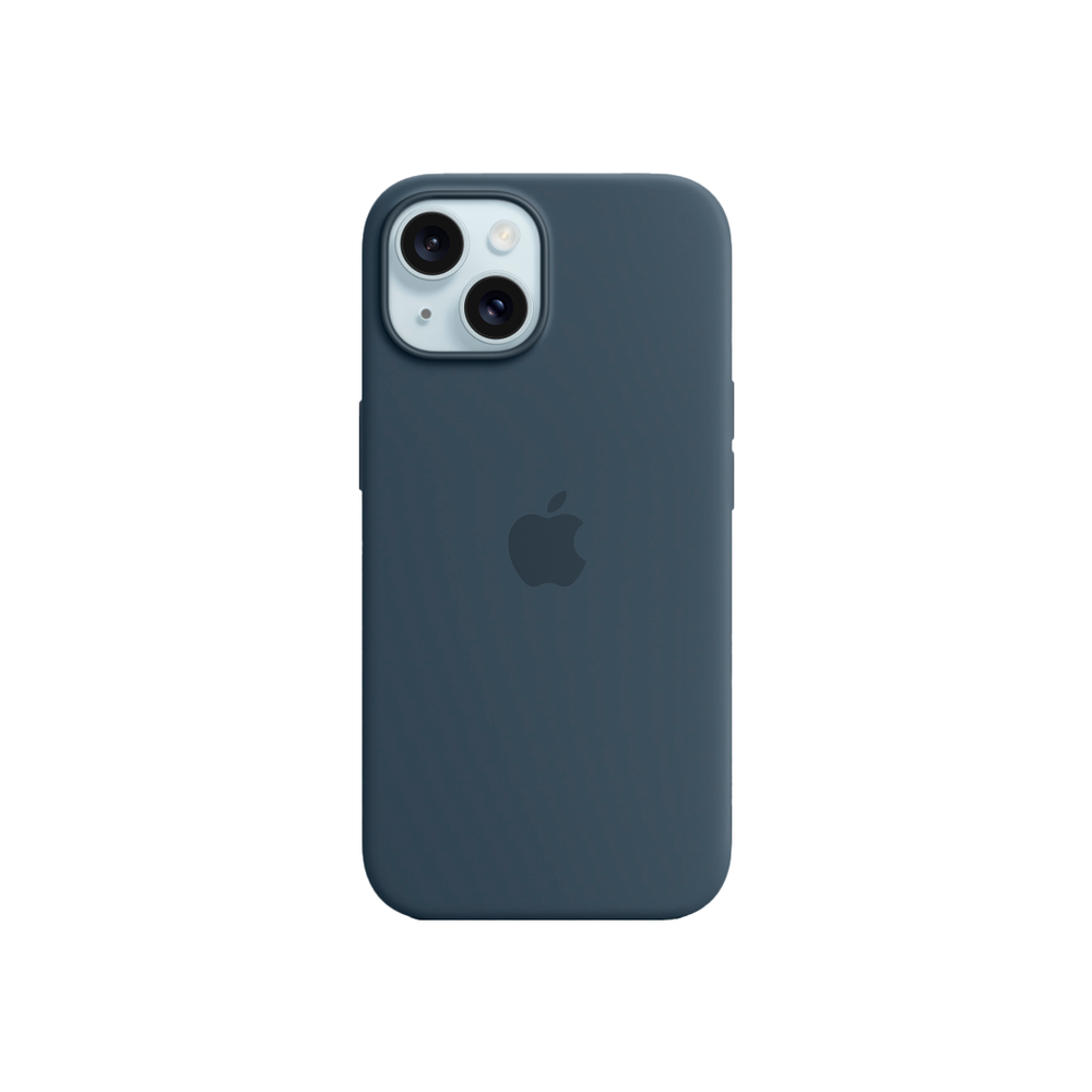 Силиконовый чехол с поддержкой MagSafe Apple Silicone Case для iPhone 15, Storm Blue (Штормовое небо)