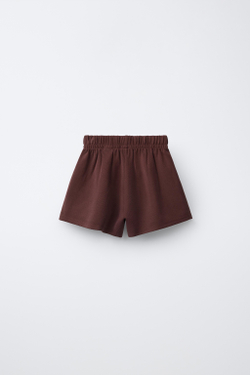 ZARA ШОРТЫ С КОНТРАСТНЫМИ ЛАМПАСАМИ, БОРДОВЫЙ