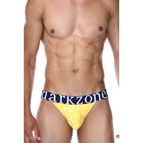 Мужские трусы танга желтые с принтом DARKZONE DZN6166