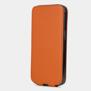 Чехол для iPhone 15 Pro из кожи козы, оранжевого цвета
