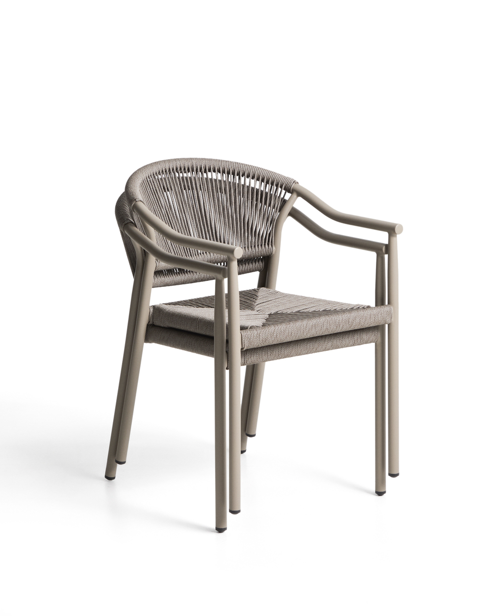 Уличный стул Livadia из алюминия цвета таупе и веревки