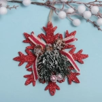 Подвеска елочная БЛЕСК «Снежинка зимняя» 12 см, Красный