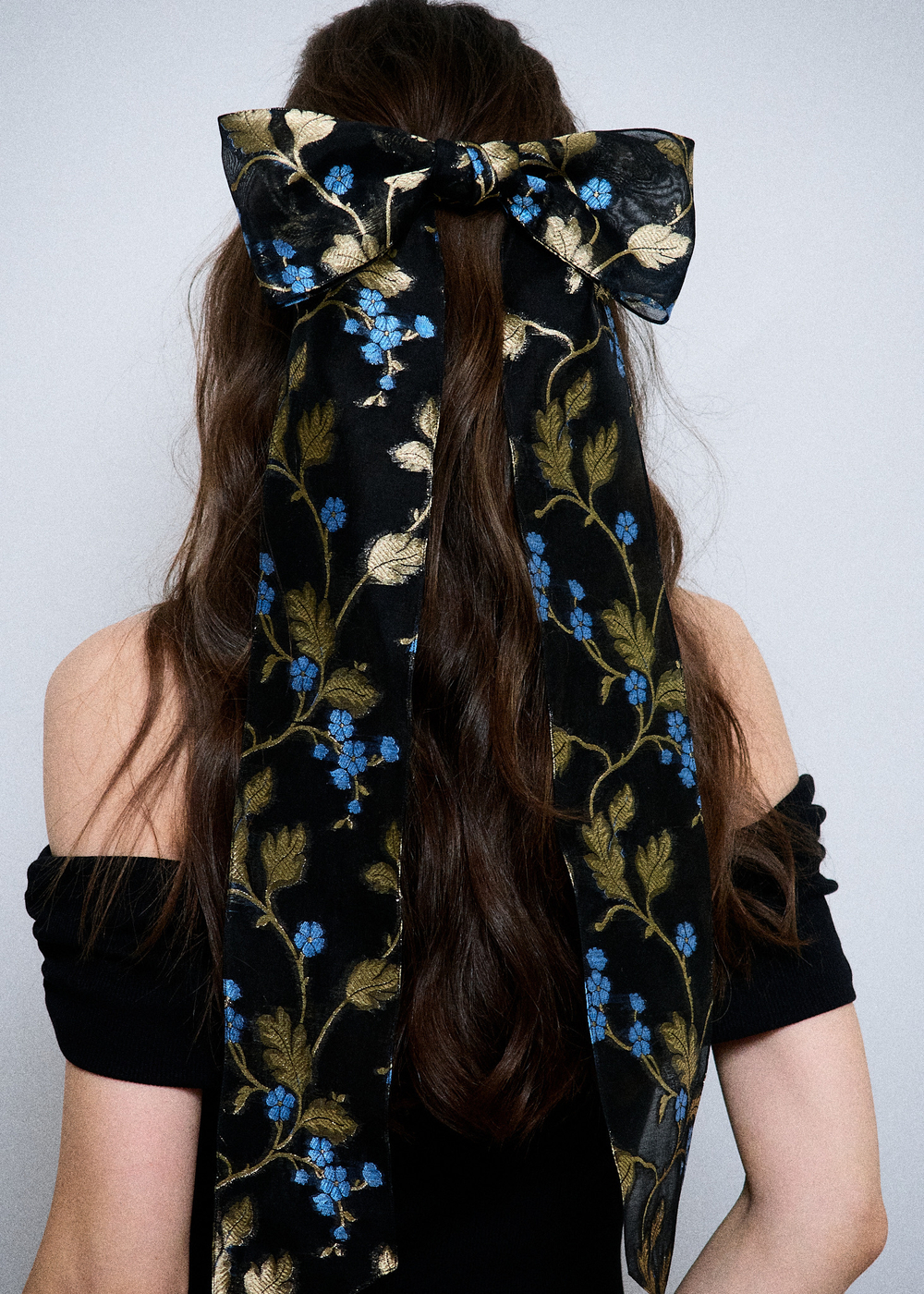 Бант "Паркер" облегченный с синими цветами