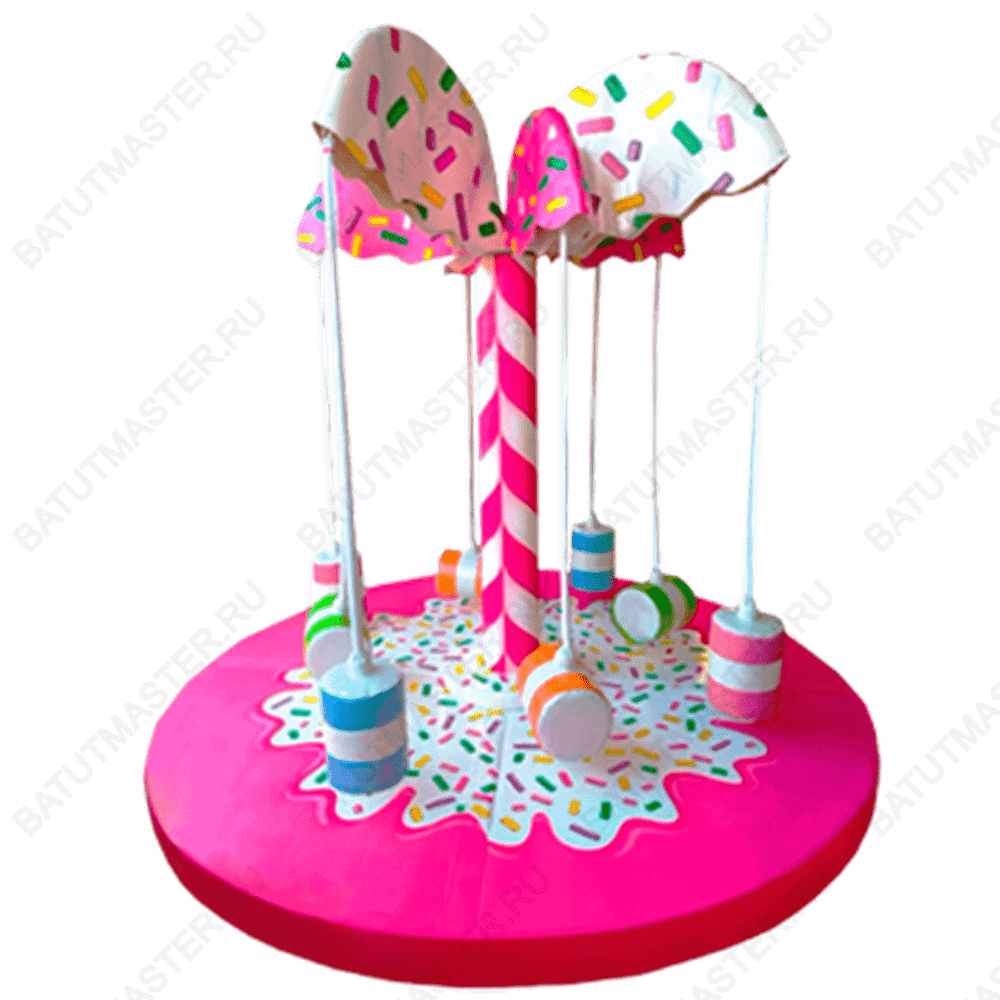 Электрическая карусель детская 4KIDS "Ураган сладостей"