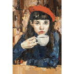 Ежедневник недатированный, 140х210 мм, 7БЦ, Контэнт-Канц, мат.лам., выб.лак, ляссе, 64 л., диз. внутр. блок, "Ежедневник недатированный, кофейное настроение", девушка в очках