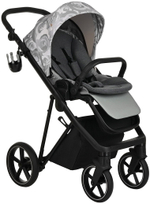 Детская коляска Roan Sol Flowers 3 в 1 с автокреслом Pituso Baesa Pro Black,Beige Canopy RSF/5002 Gray/Black