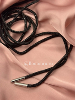 Шнур черный со стразами 1,4 м