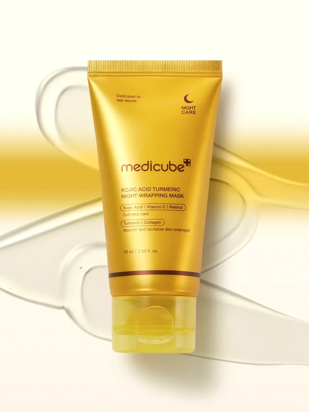 Medicube Ночная маска-пленка с куркумой и коллагеном против пигментации Kojic Acid Turmeric Night Wrapping Mask 75 мл