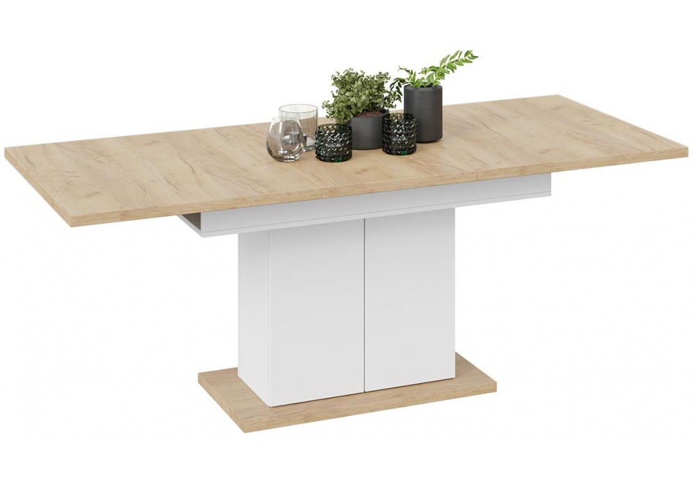 Стол деревянный Woodville Детройт Тип 1 белый, дуб крафт золотой