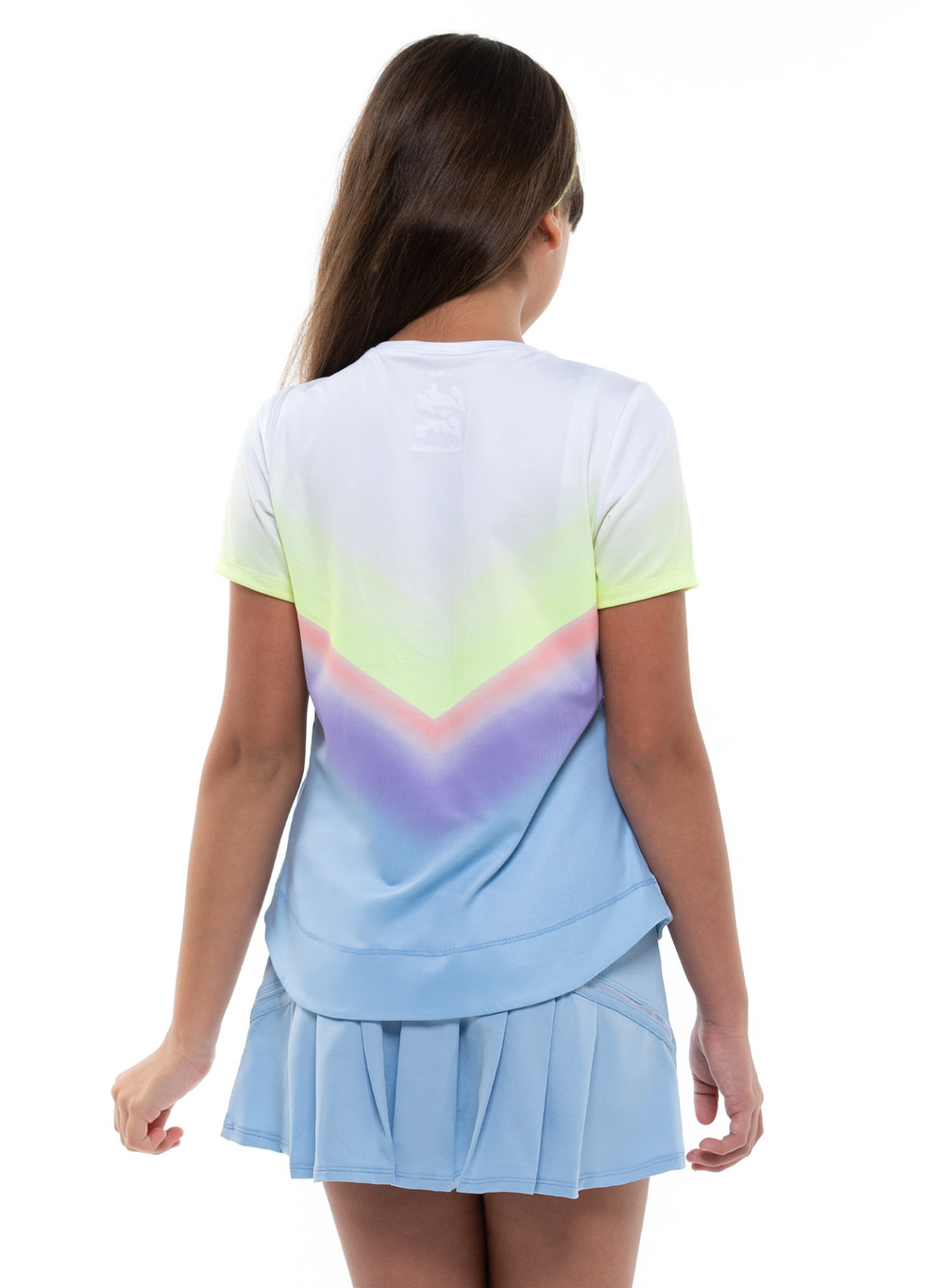 Футболка для девочки теннисная Lucky in Love Going Wild Ombre S/S Girls - cloud